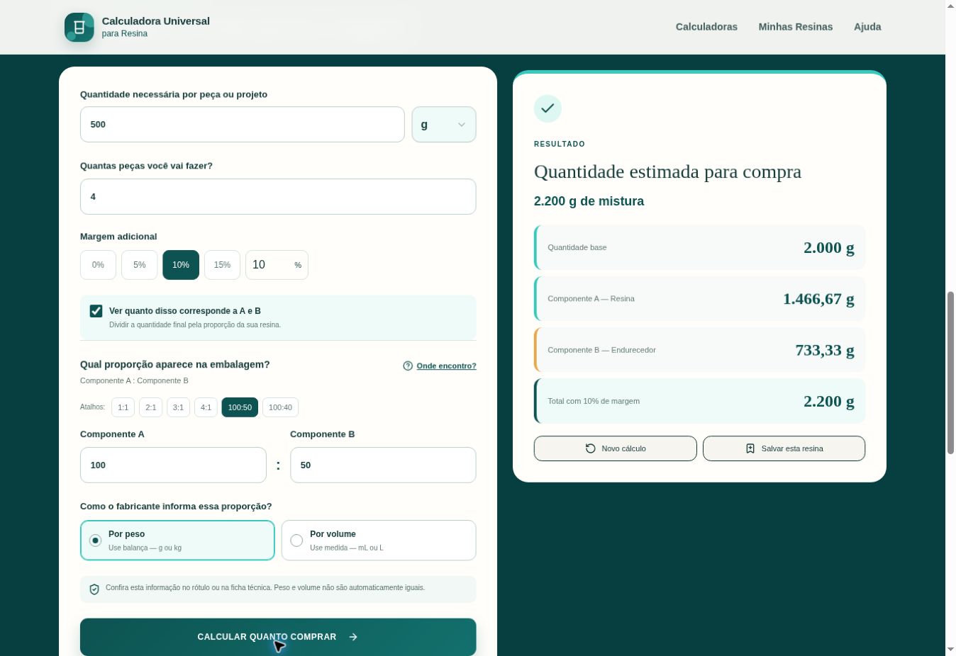 Painel de planejamento de compra