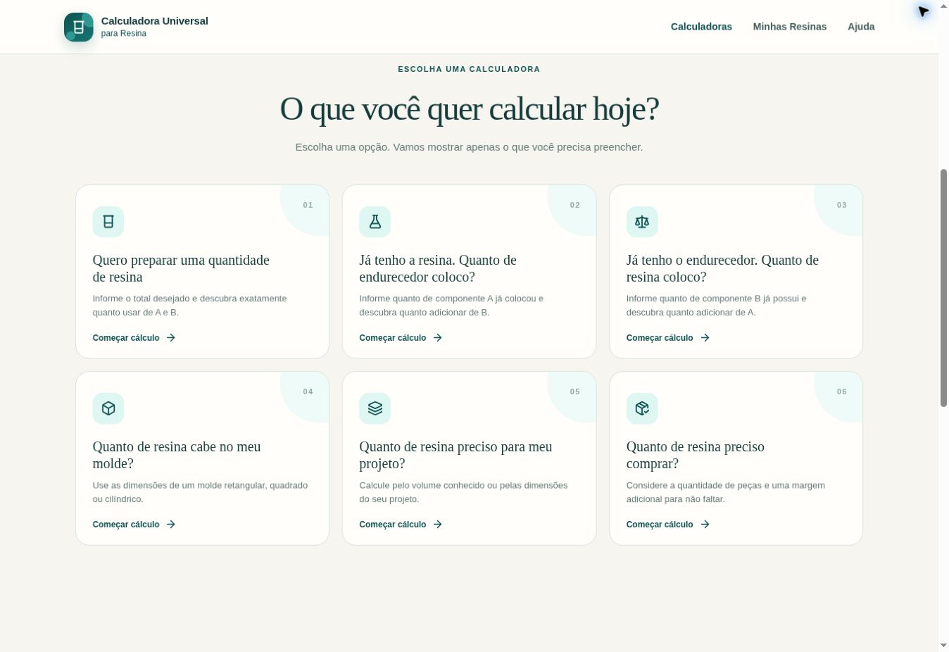 Vis&atilde;o geral das op&ccedil;&otilde;es