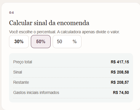 Cálculo de sinal